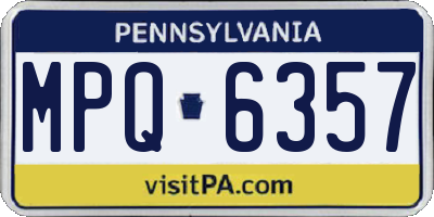 PA license plate MPQ6357