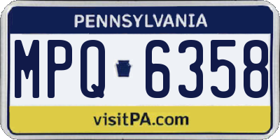 PA license plate MPQ6358