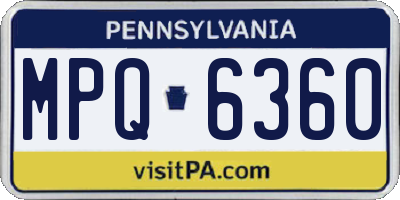 PA license plate MPQ6360