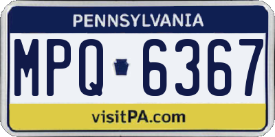 PA license plate MPQ6367