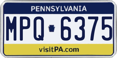 PA license plate MPQ6375