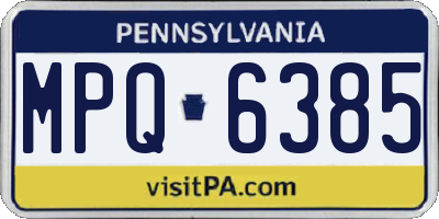 PA license plate MPQ6385