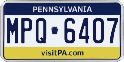 PA license plate MPQ6407
