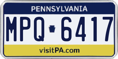 PA license plate MPQ6417