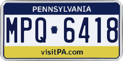 PA license plate MPQ6418