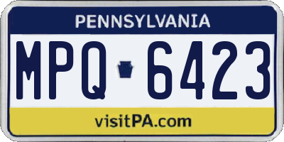 PA license plate MPQ6423