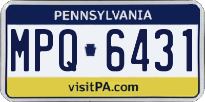 PA license plate MPQ6431