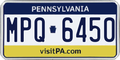 PA license plate MPQ6450