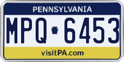 PA license plate MPQ6453