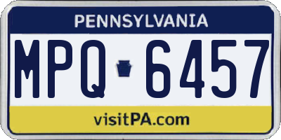 PA license plate MPQ6457