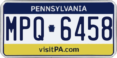 PA license plate MPQ6458