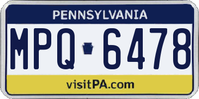 PA license plate MPQ6478