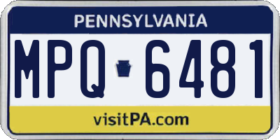 PA license plate MPQ6481
