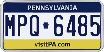 PA license plate MPQ6485