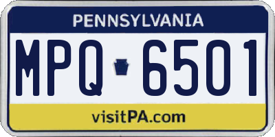 PA license plate MPQ6501