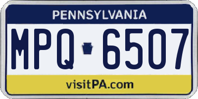 PA license plate MPQ6507