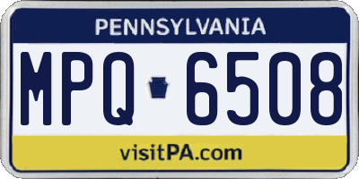 PA license plate MPQ6508