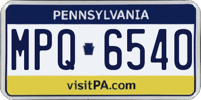 PA license plate MPQ6540