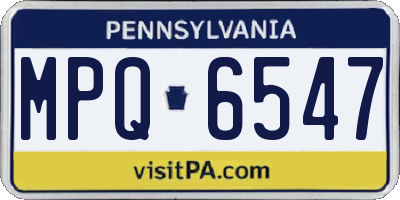 PA license plate MPQ6547