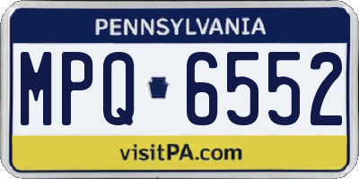PA license plate MPQ6552