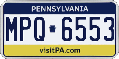 PA license plate MPQ6553