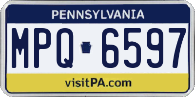 PA license plate MPQ6597