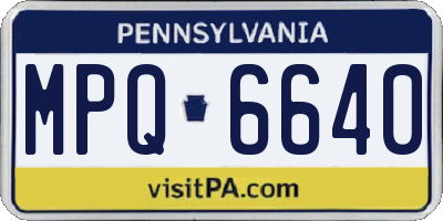 PA license plate MPQ6640