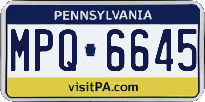 PA license plate MPQ6645