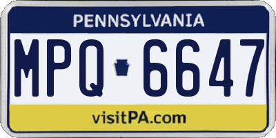 PA license plate MPQ6647