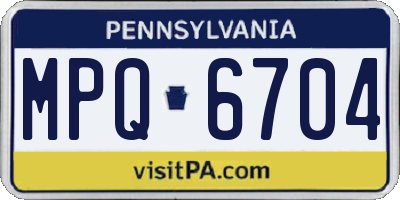 PA license plate MPQ6704