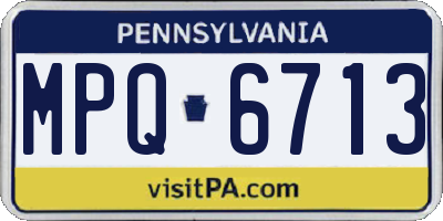 PA license plate MPQ6713