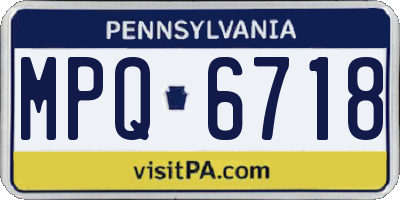 PA license plate MPQ6718