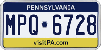 PA license plate MPQ6728