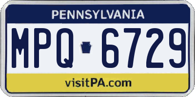 PA license plate MPQ6729