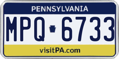 PA license plate MPQ6733