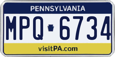 PA license plate MPQ6734