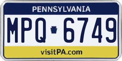 PA license plate MPQ6749