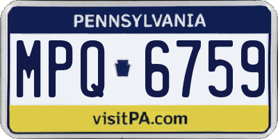PA license plate MPQ6759