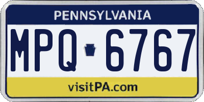 PA license plate MPQ6767