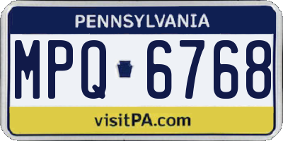 PA license plate MPQ6768