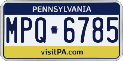 PA license plate MPQ6785