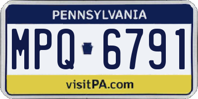 PA license plate MPQ6791