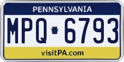 PA license plate MPQ6793