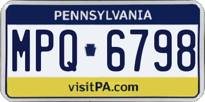 PA license plate MPQ6798