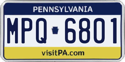 PA license plate MPQ6801