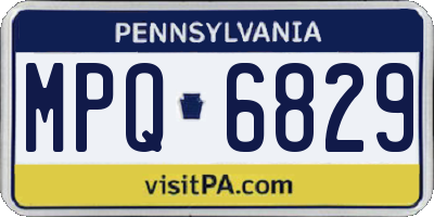 PA license plate MPQ6829