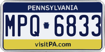 PA license plate MPQ6833