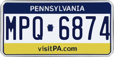 PA license plate MPQ6874