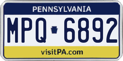 PA license plate MPQ6892