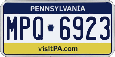 PA license plate MPQ6923